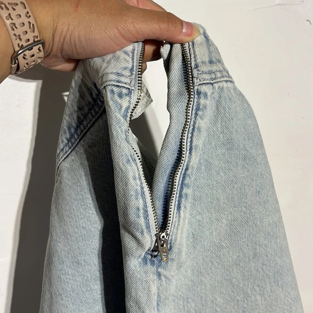 NEW ZARA Light Wash Denim Skirt Size Large